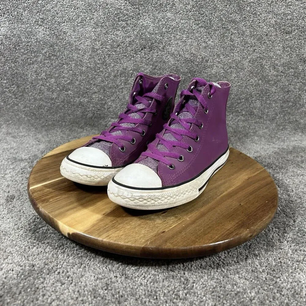Converse CT All Star 662298C Girls Size 3.5 Graphite Glitter Icon Violet Shoes